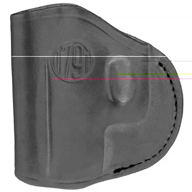 1791 Gunleather 2 Way Holster | Inside Waistband Holster | Size 4 | Right Hand | Stealth Black | Leather | 2WH-4-SBL-R
