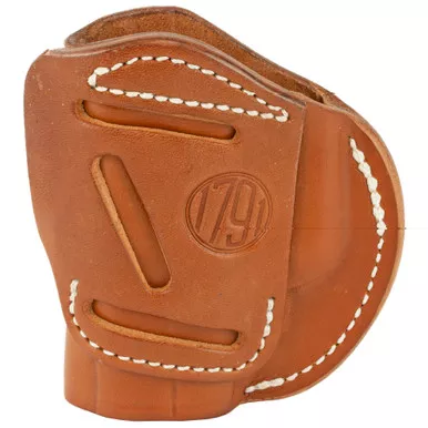 1791 Gunleather 4 Way Holster | Leather Belt Holster | Right Hand | Classic Brown | Fits Glock 26 27 33 & S&W MP9/Shield | Size 3 | 4WH-3-CBR-R