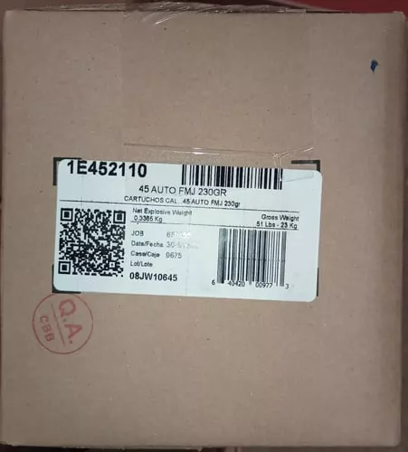AGUILA 45 AUTO FMJ 230GR 50RD