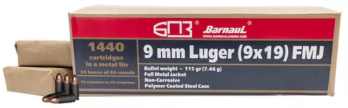 Barnaul Ammo BRN9MMLUGERFMJ115