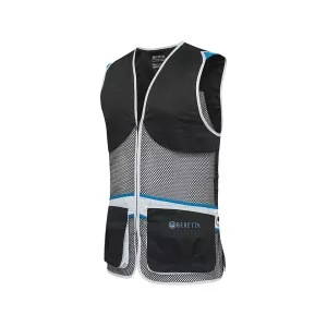 Beretta Full Mesh Shooting Vest Men's Black and Blue Excell Large