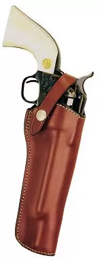 Bianchi Lawman Holster w/Dbl Belt Loop & Open Muzzle, Model 10045, For Colt .22 New Frontier, Peacemaker 6 1/2 in; Ruger Single 6, Super Single 6, Vaquero