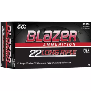 Blazer 22LR Ammo 40 Grain Round Nose Box of 50