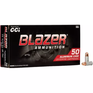 Blazer 25 ACP Ammo 50 Grain Full Metal Jacket Box of 50