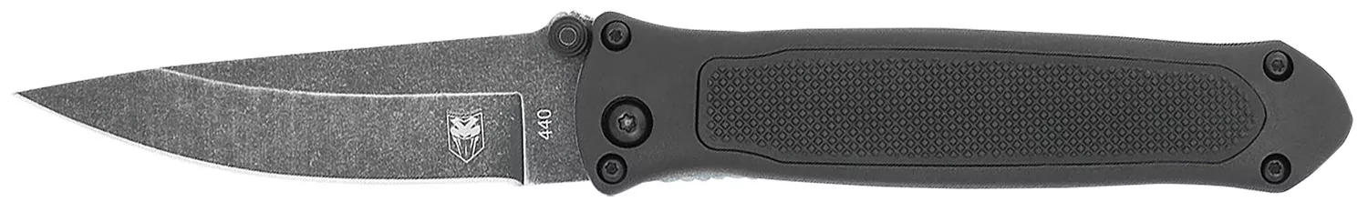 CobraTec Knives BLKHRQS Quick Strike3.25" Folding Drop Point Plain Stonewashed 440 SS Blade, 4.50" G10 Handle