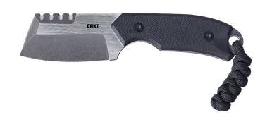 CRKT 4036 Razel Compact Fixed Blade Knife - 2.32" D2 Two-Tone Chisel Blade, Black G10 Handles, Thermoplastic Sheath
