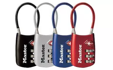 MasterLock | Flexible Combination Shackle Lock | Assorted Blue, Red, Silver or Black | 4688D