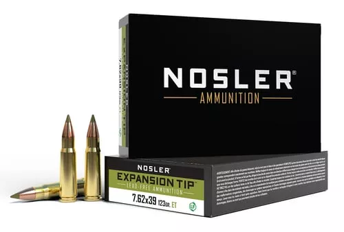 Nosler E-Tip Rifle Ammunition 7.62x39mm 123gr E-Tip 2350 fps 20/ct