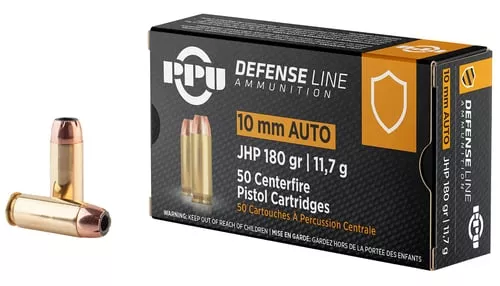 PRIVI 10mm Auto JHP 180gr 50Rds Ammo