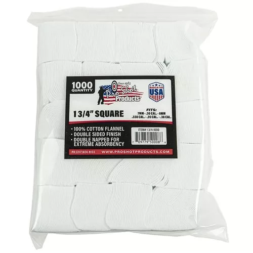 Pro-Shot 1 3/4" Square 100% Cotton Patches 1000/ct
