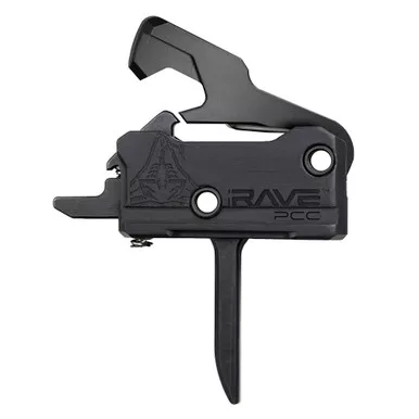 Rise Armament RAVE PCC Trigger | Trigger | 3.5lb Pull | w/ Anti- Walk Pins | Flat Trigger | Black | T017F-PCC-BLK