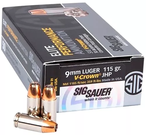 SIG SAUER V-CROWN 9MM 115GR EL
