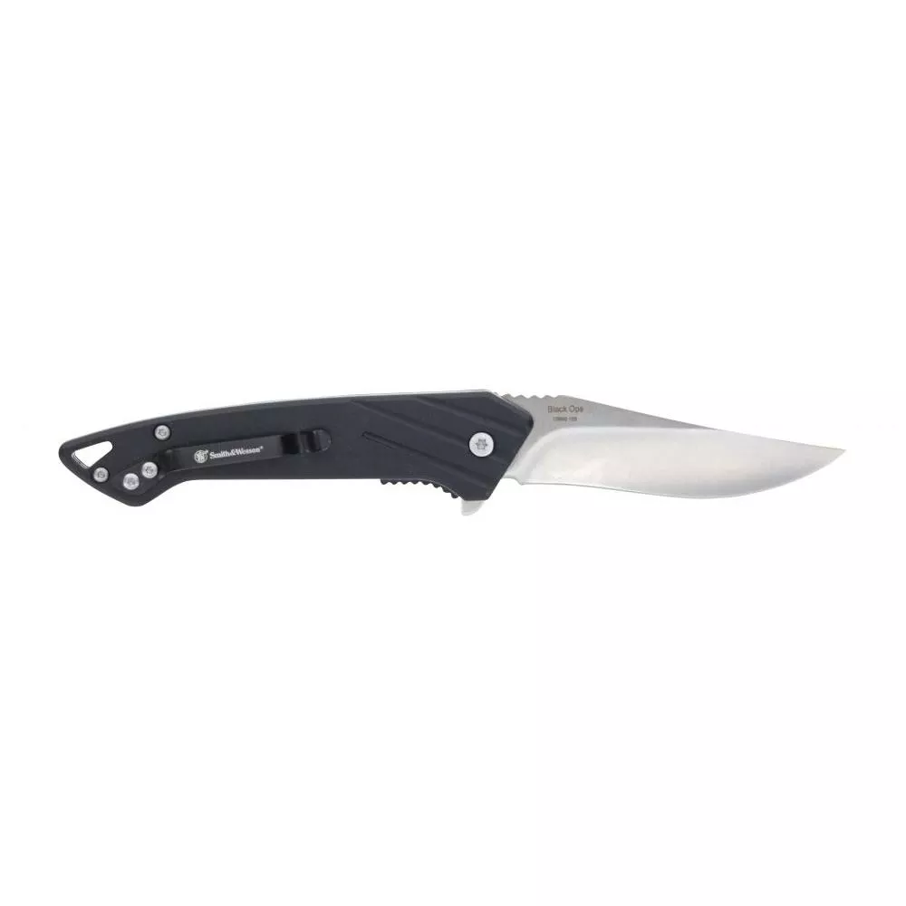 Smith & Wesson Black Ops Folding Knife 3" Recurve Blade Black