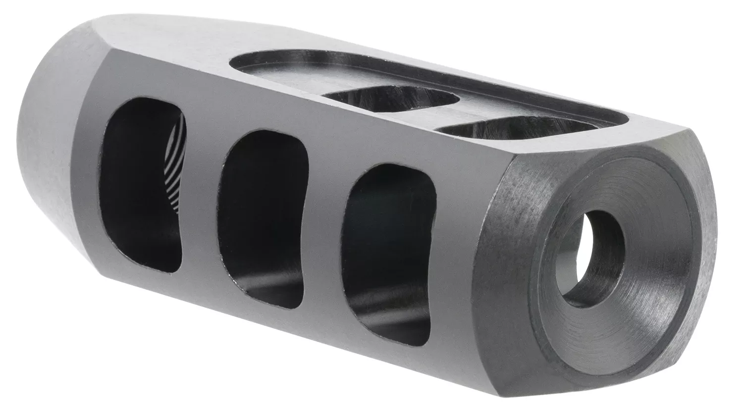 TacFireTanker Muzzle BrakeBlack Oxide Steel with 5/8"-24 tpi Threads 2.76" OAL 1.37" Diameter for 308 Win