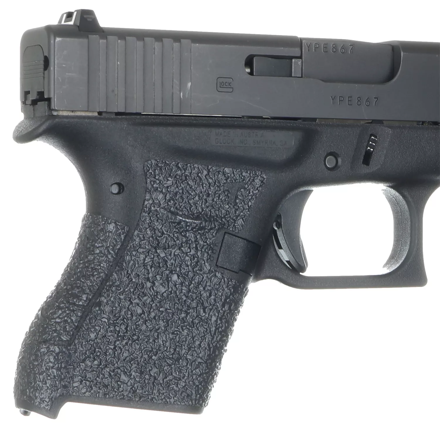 Talon Grips EV04R Adhesive GripTextured Black Rubber, Fits Glock 42/43