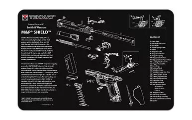 Tekmat Bench Mat | Smith & Wesson M&P Shield | 11"x17" | Black | 17MPSHIELD