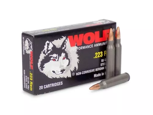 WOLF 223 REM 55GR FMJ STEEL CA