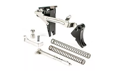 Zev Technologies Fulcrum Adjustable Drop In Trigger Upgrade Kit | For Glock Gen 1-3 | .45 ACP | Black / Red | Ful-adj-drp-45-b-r